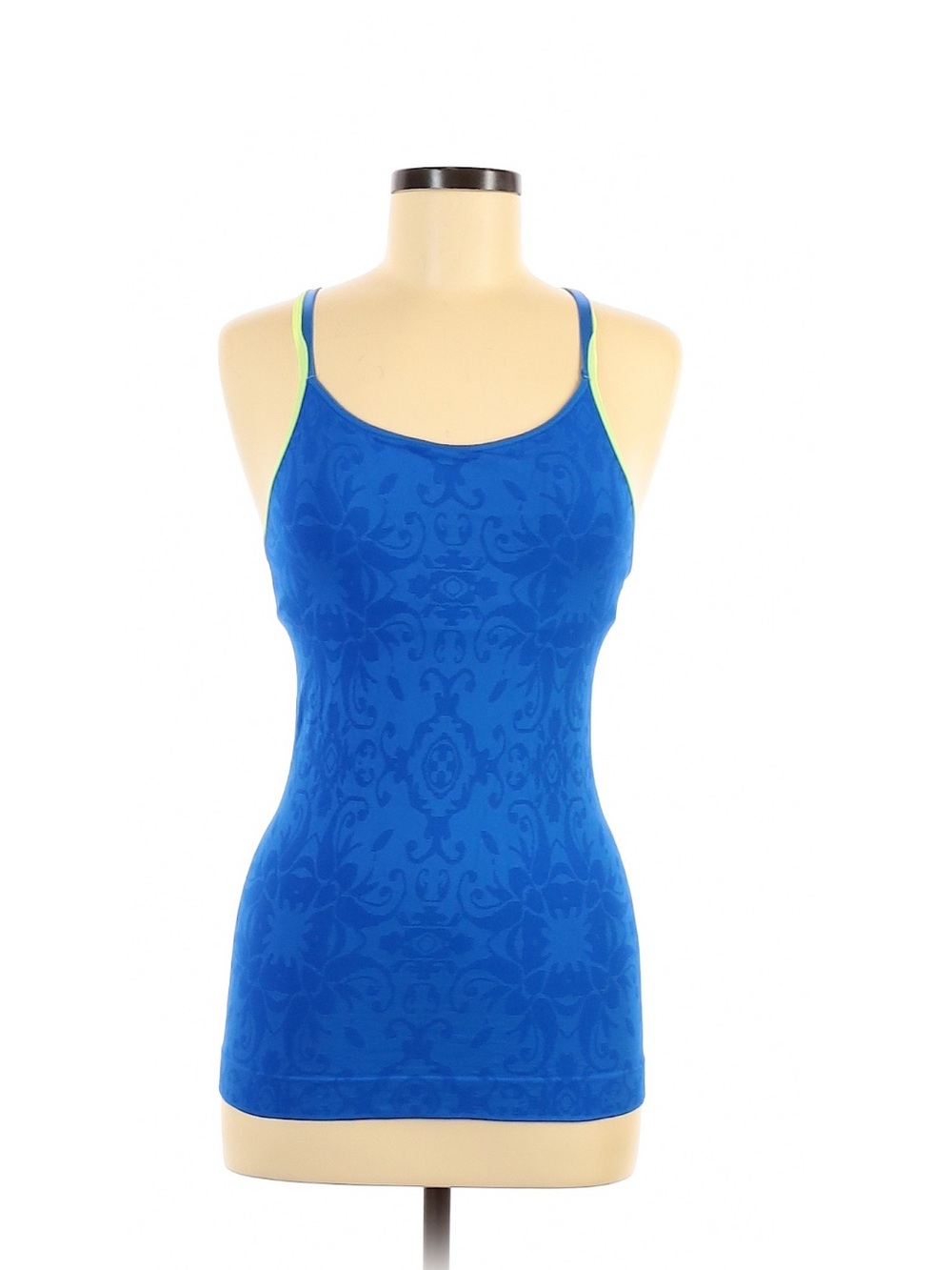climawear Bright Blue Patterned Camisole with Neon Strap Detail